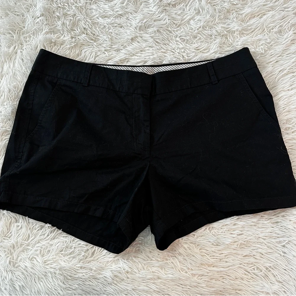 J.Crew Black Chino Broken-In Cotton Mini Shorts Size 12 | Clean Girl Classic - Picture 3 of 14